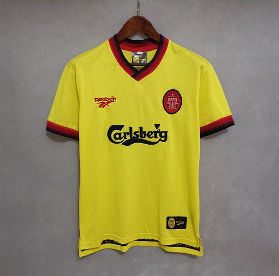 AAA Quality Liverpool 97/98 Away Yellow Soccer Jersey